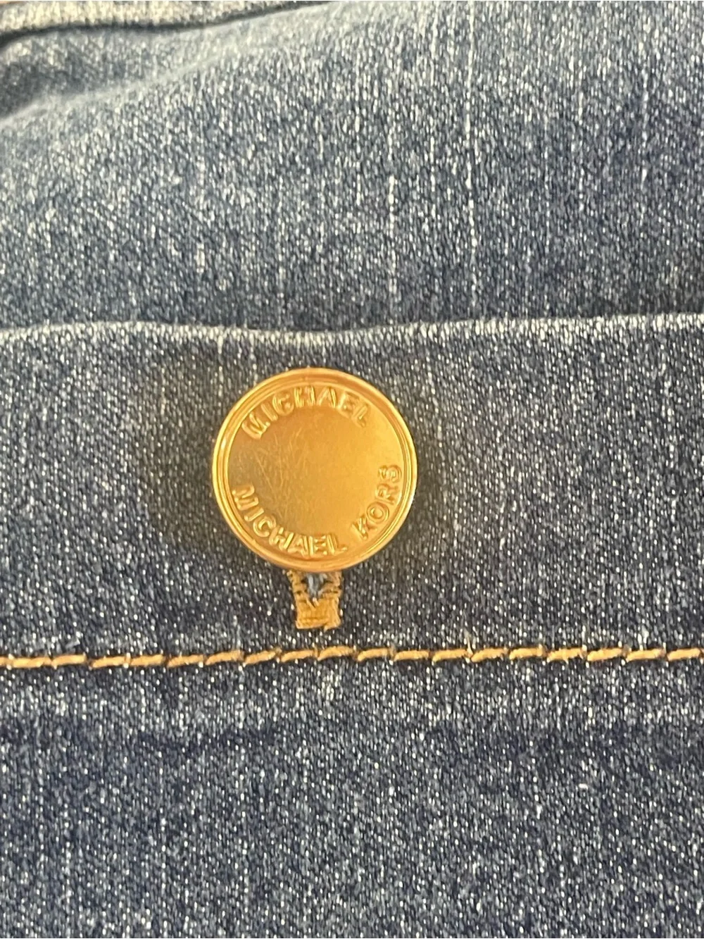 Michael Kors Dark Blue Flare Jeans with Gold Buttons